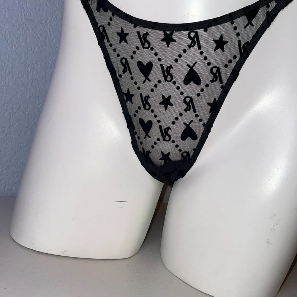 New with Tags Victoria’s Secret Panties VS Signature Print Panty Black Brazilian